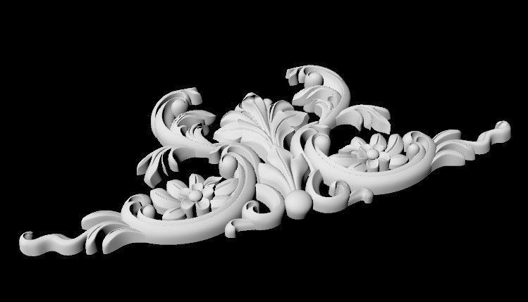 Central decor ornament for furniture 3D model_4