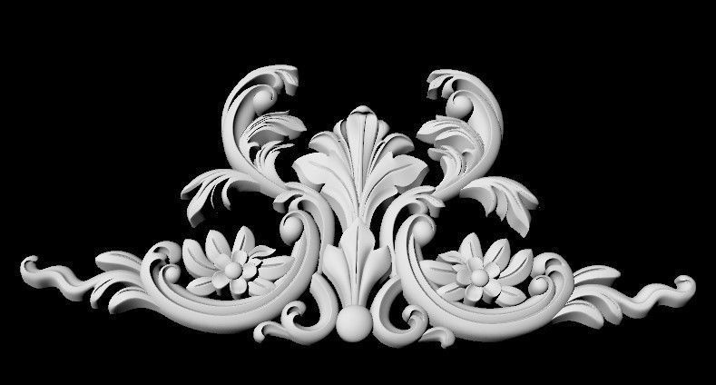 Central decor ornament for furniture 3D model_3