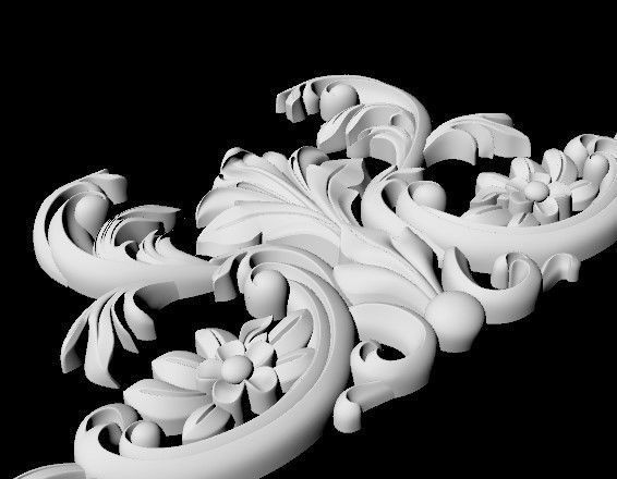 Central decor ornament for furniture 3D model_5