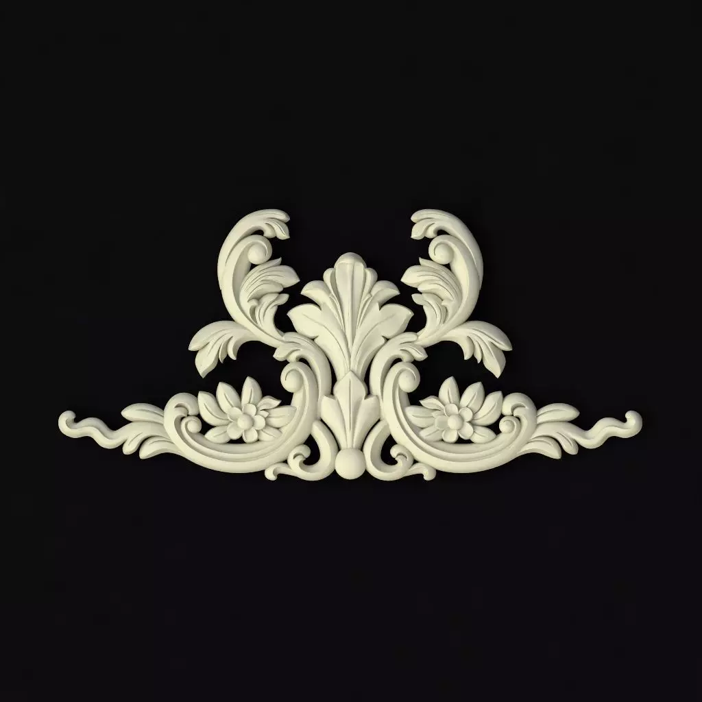 Central decor ornament for furniture 3D model_0