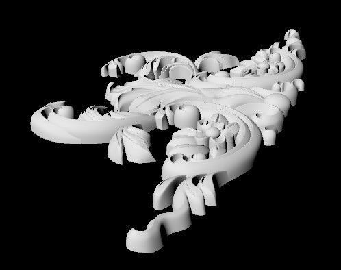 Central decor ornament for furniture 3D model_2