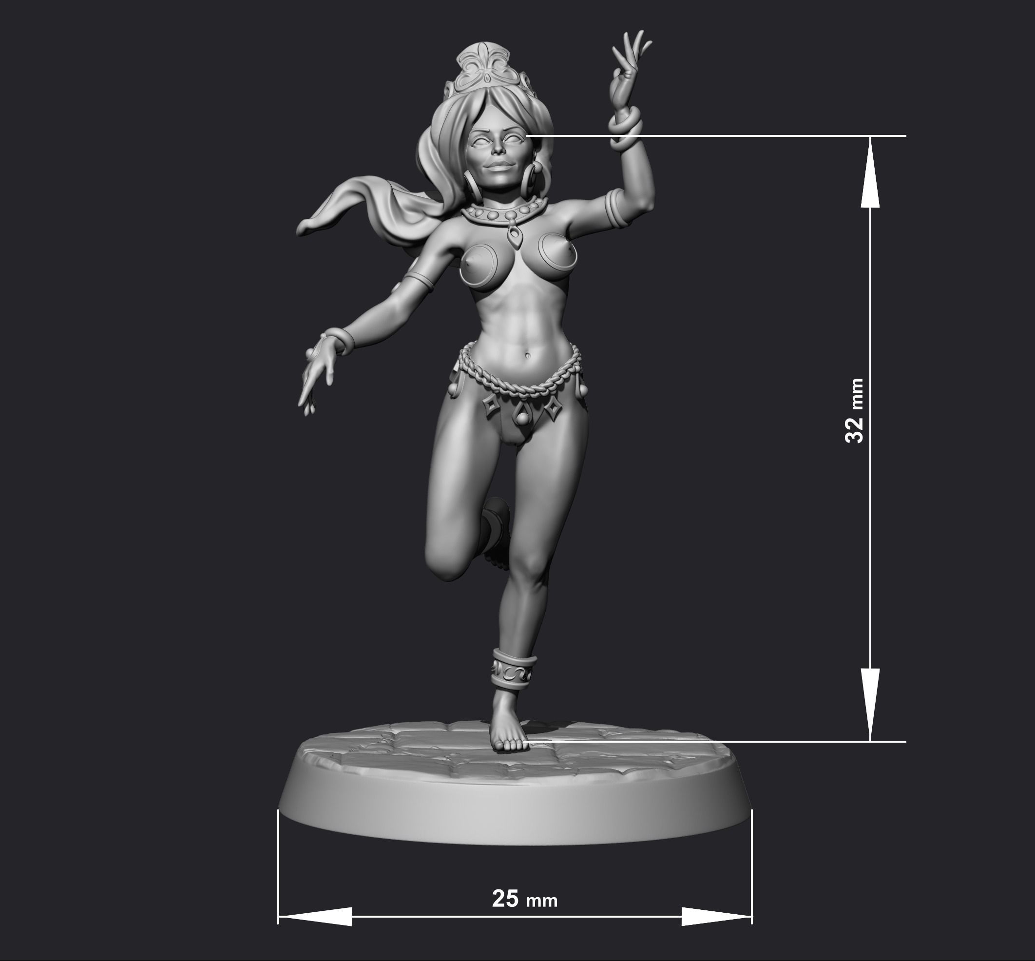 Fantasy dancing girl PRE-SUPPORTED 3D print model_1