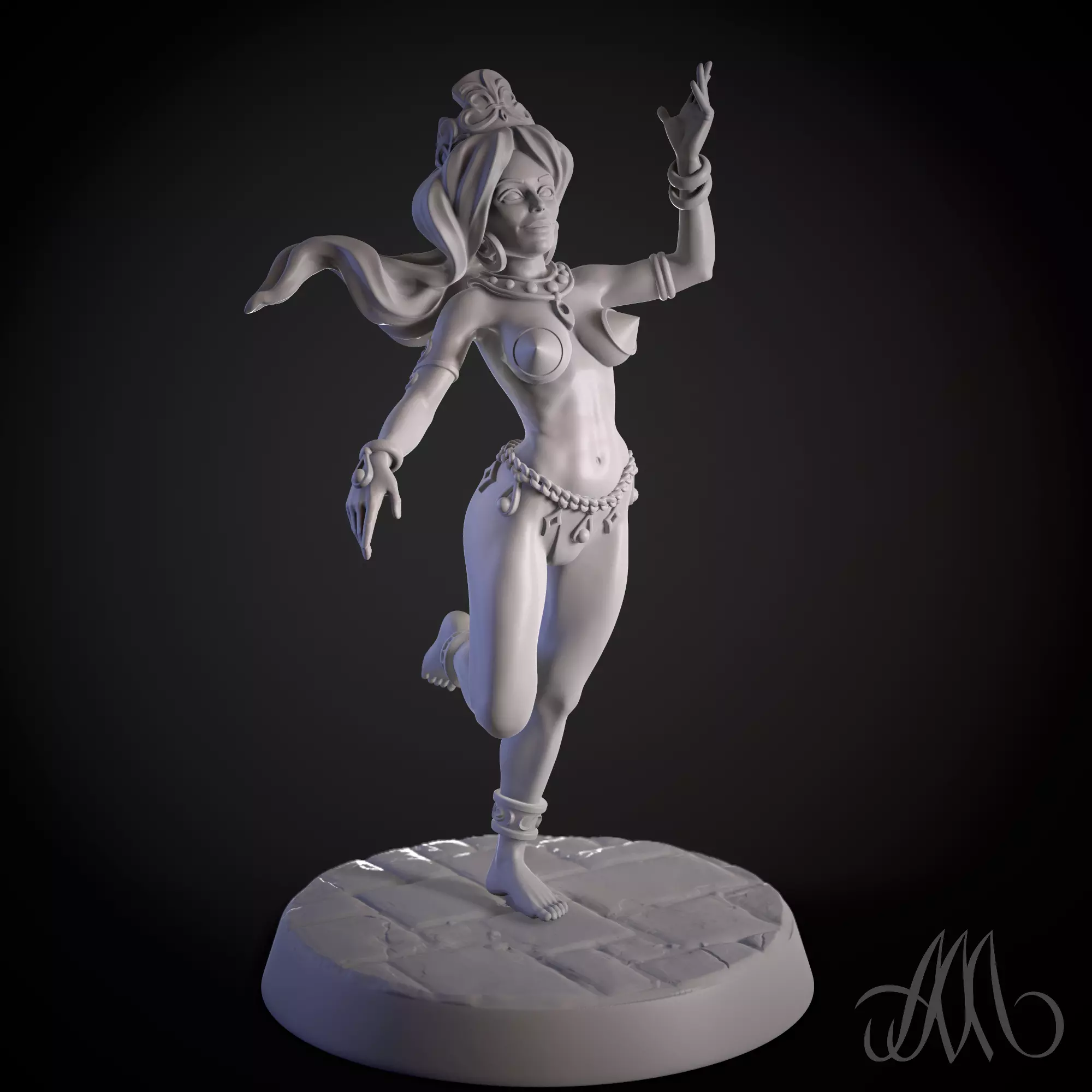 Fantasy dancing girl PRE-SUPPORTED 3D print model_0