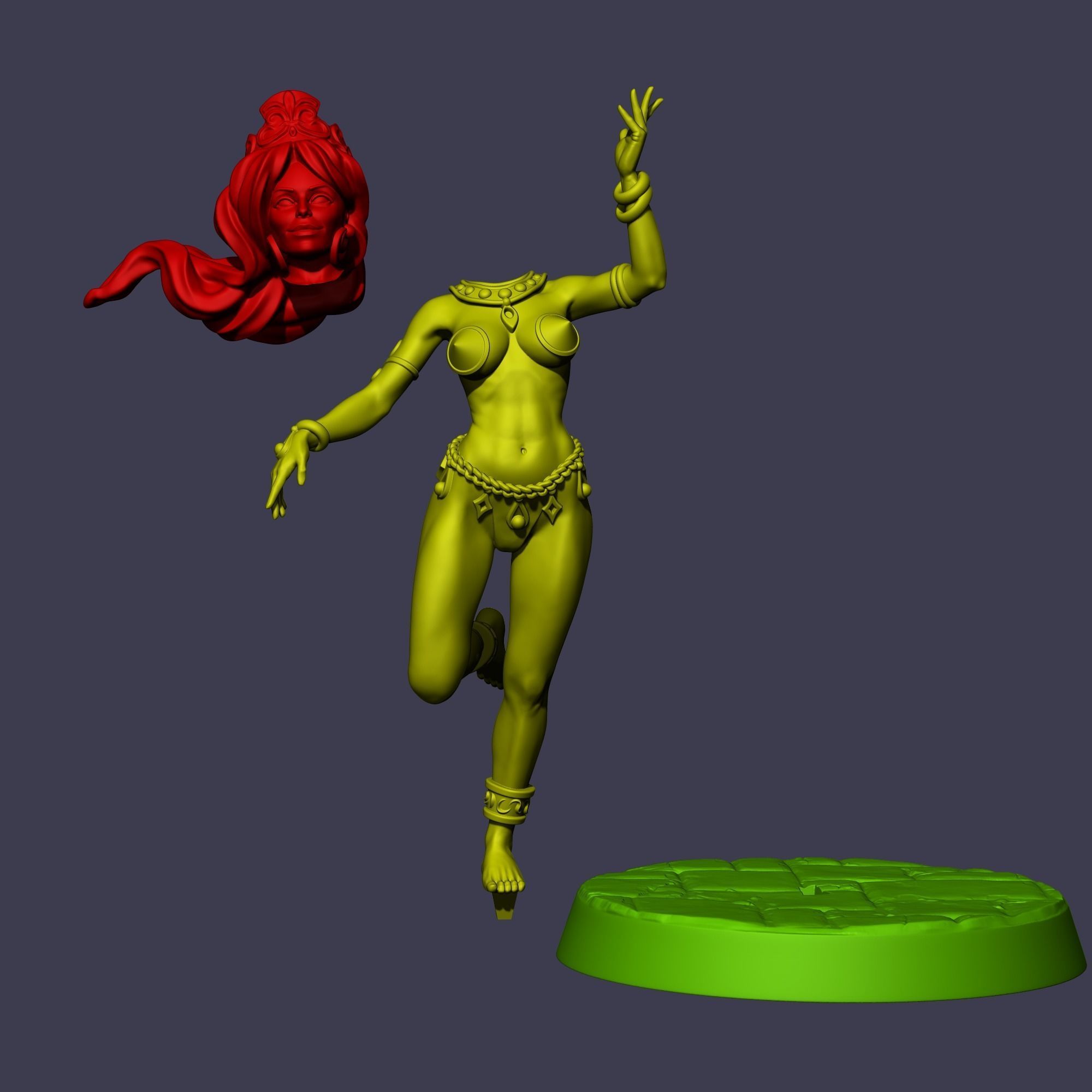Fantasy dancing girl PRE-SUPPORTED 3D print model_6