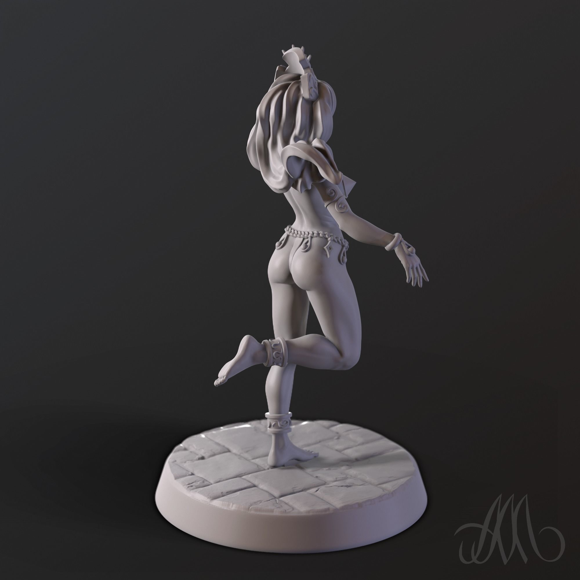 Fantasy dancing girl PRE-SUPPORTED 3D print model_5