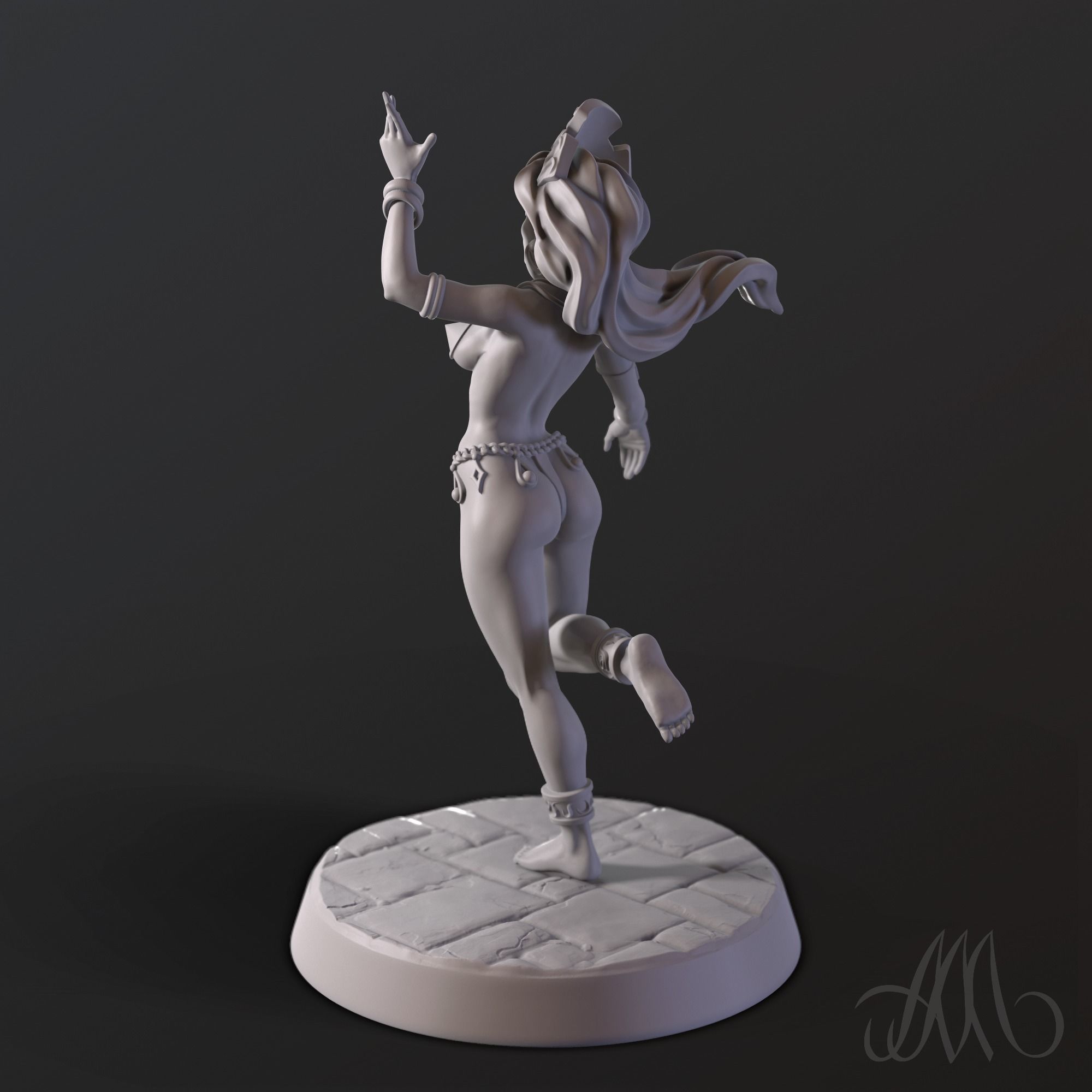 Fantasy dancing girl PRE-SUPPORTED 3D print model_4
