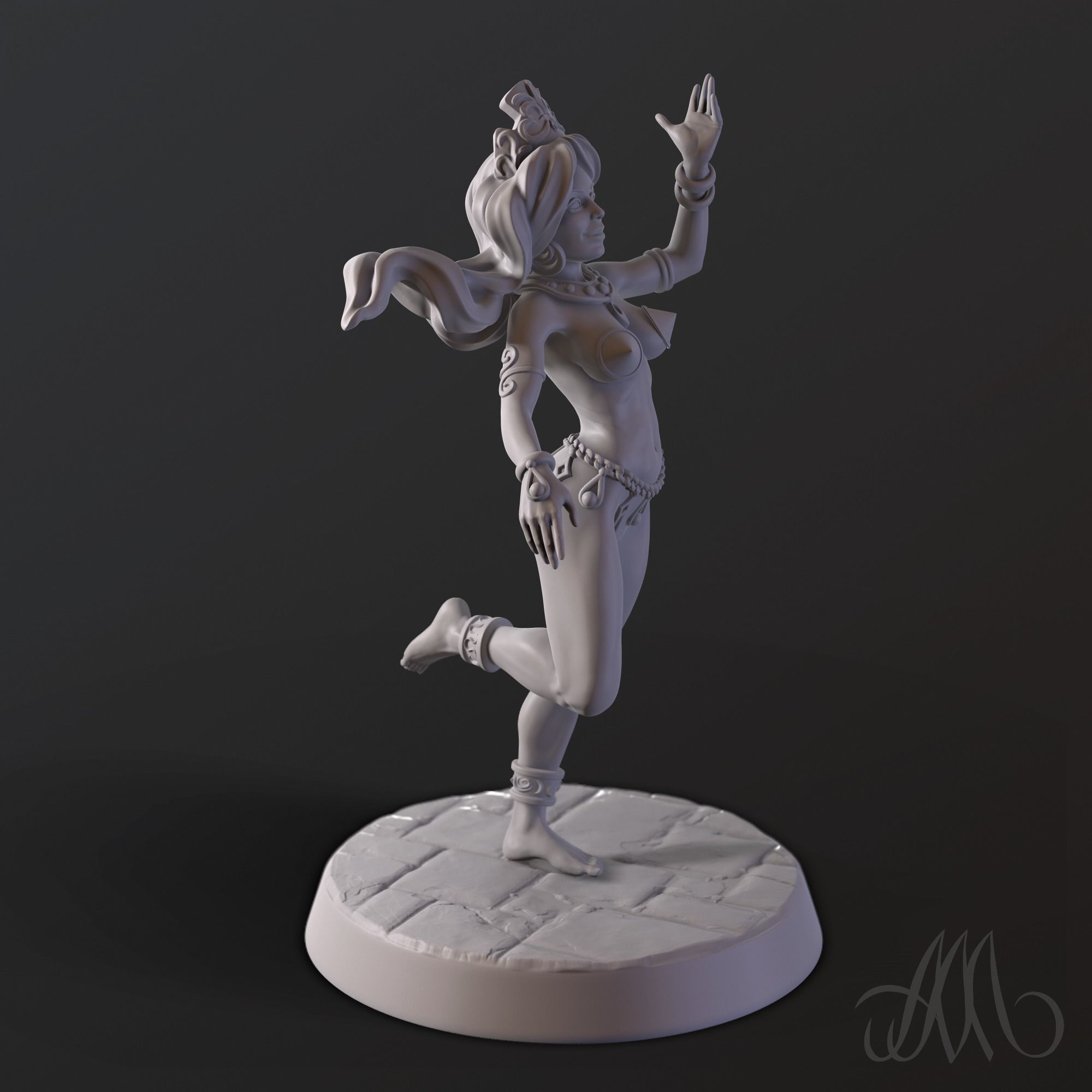 Fantasy dancing girl PRE-SUPPORTED 3D print model_3