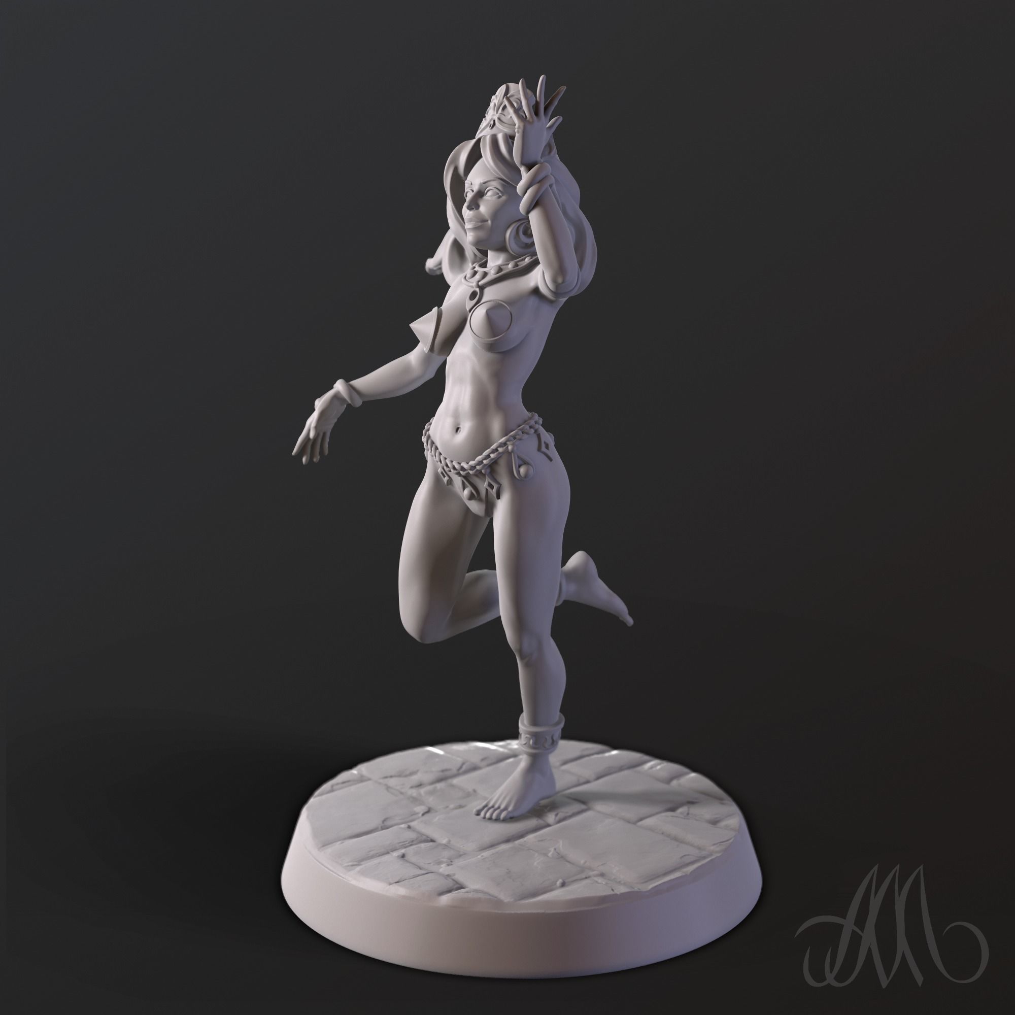 Fantasy dancing girl PRE-SUPPORTED 3D print model_2