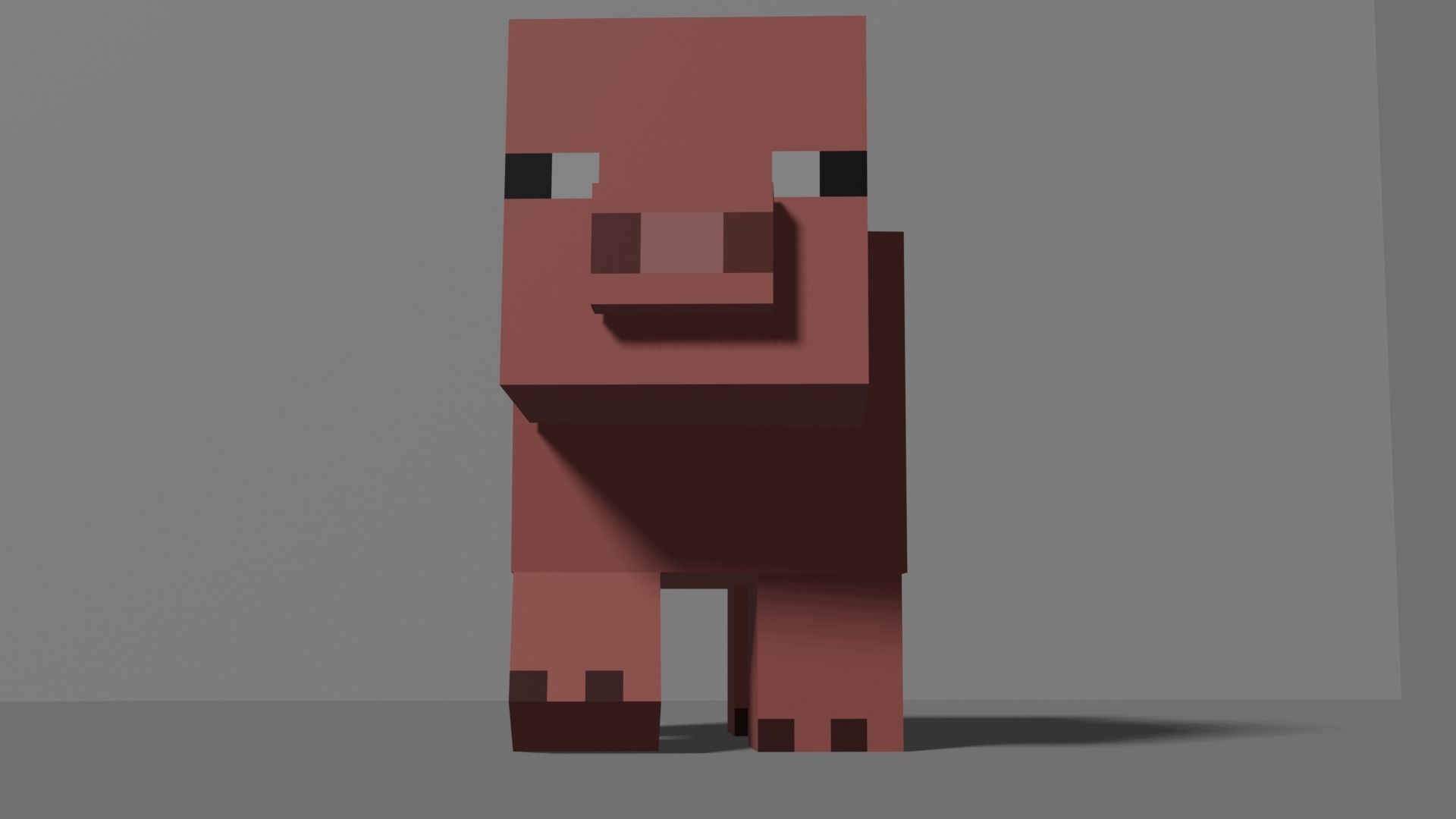 Minecraft Pig Low Poly Free low-poly 3D model_1
