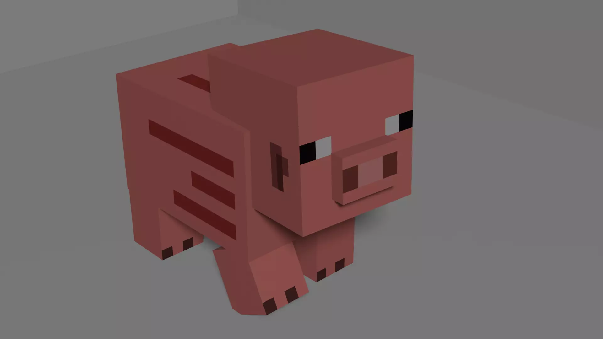 Minecraft Pig Low Poly Free low-poly 3D model_0