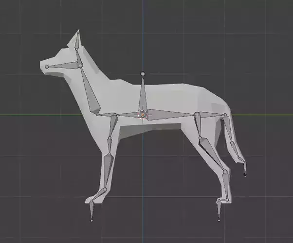 low poly dog rigged game ready