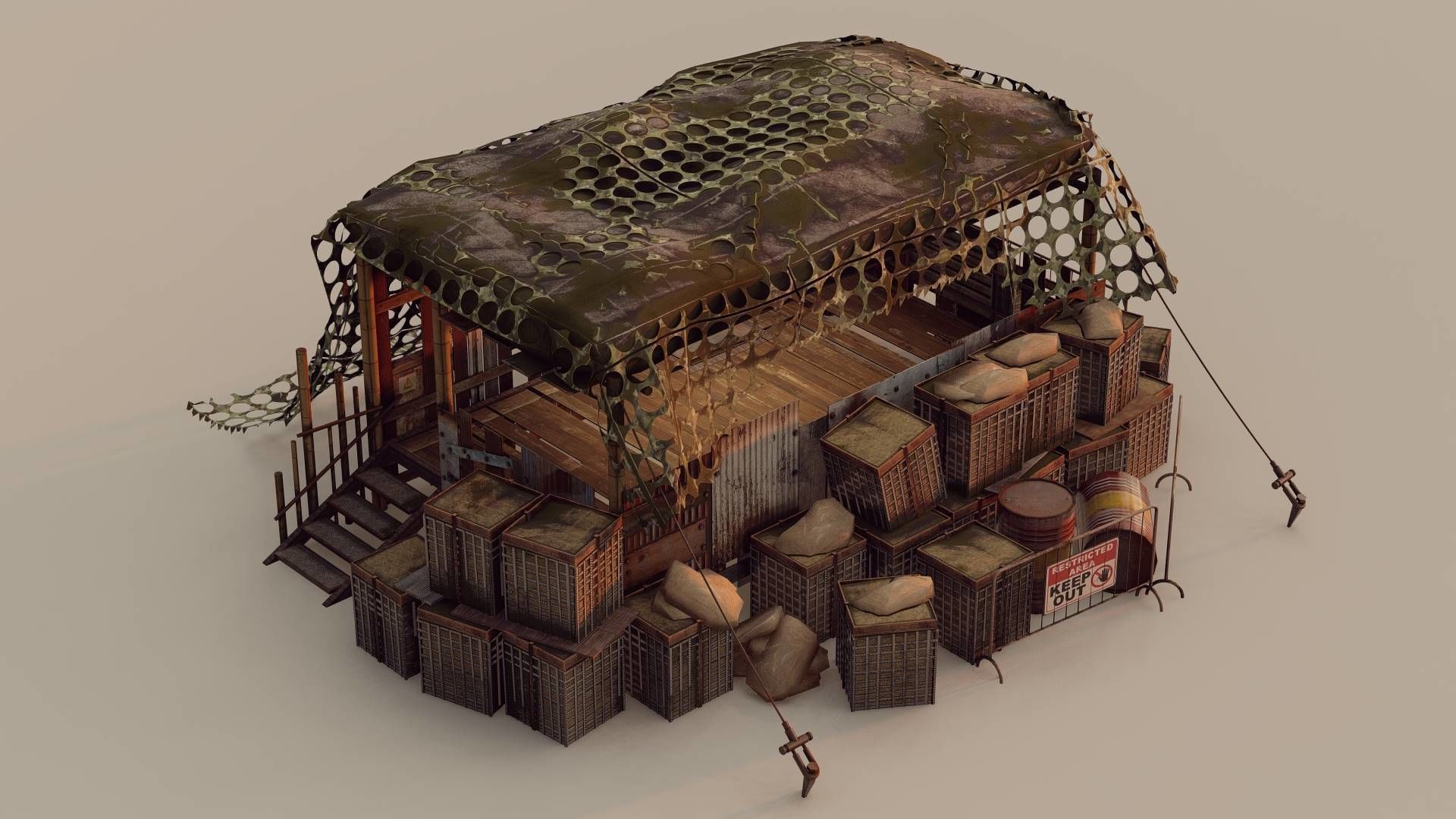 Heavy Bunker 3D model_7