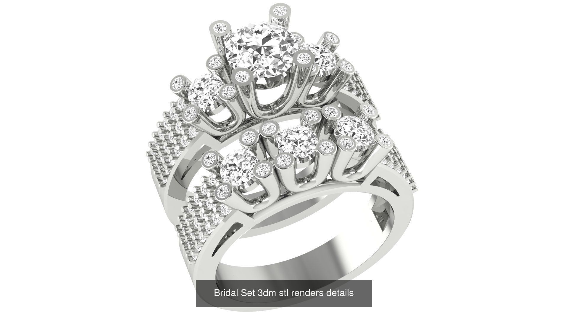 82 Bridal Set 3dm stl renders details 3D Model Collection_19