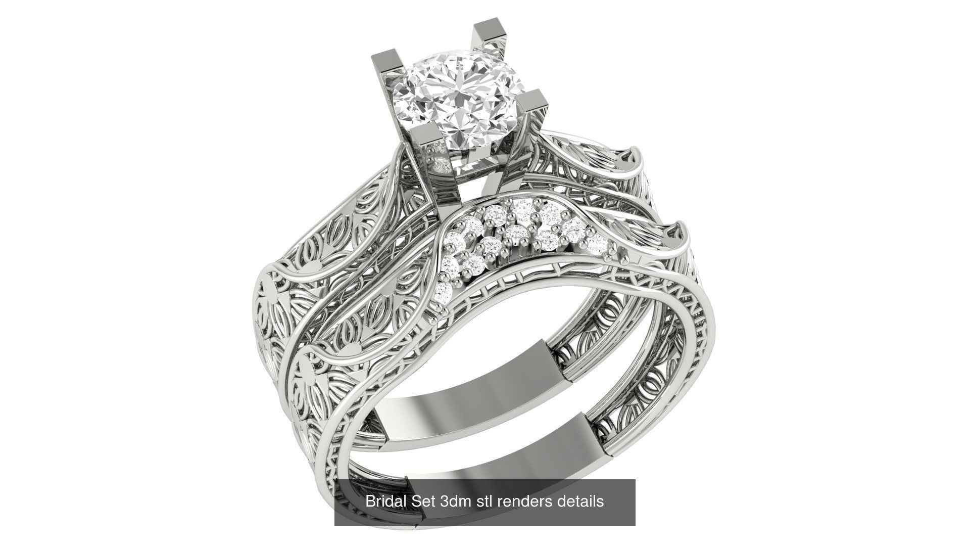 82 Bridal Set 3dm stl renders details 3D Model Collection_41