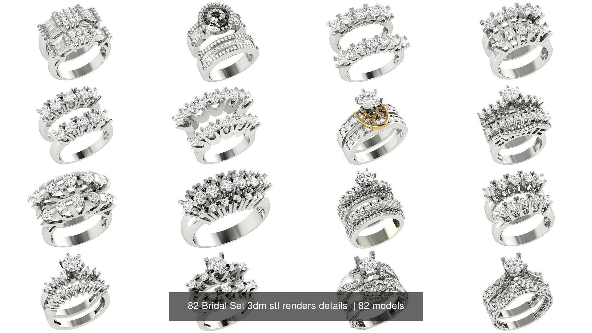 82 Bridal Set 3dm stl renders details 3D Model Collection_2