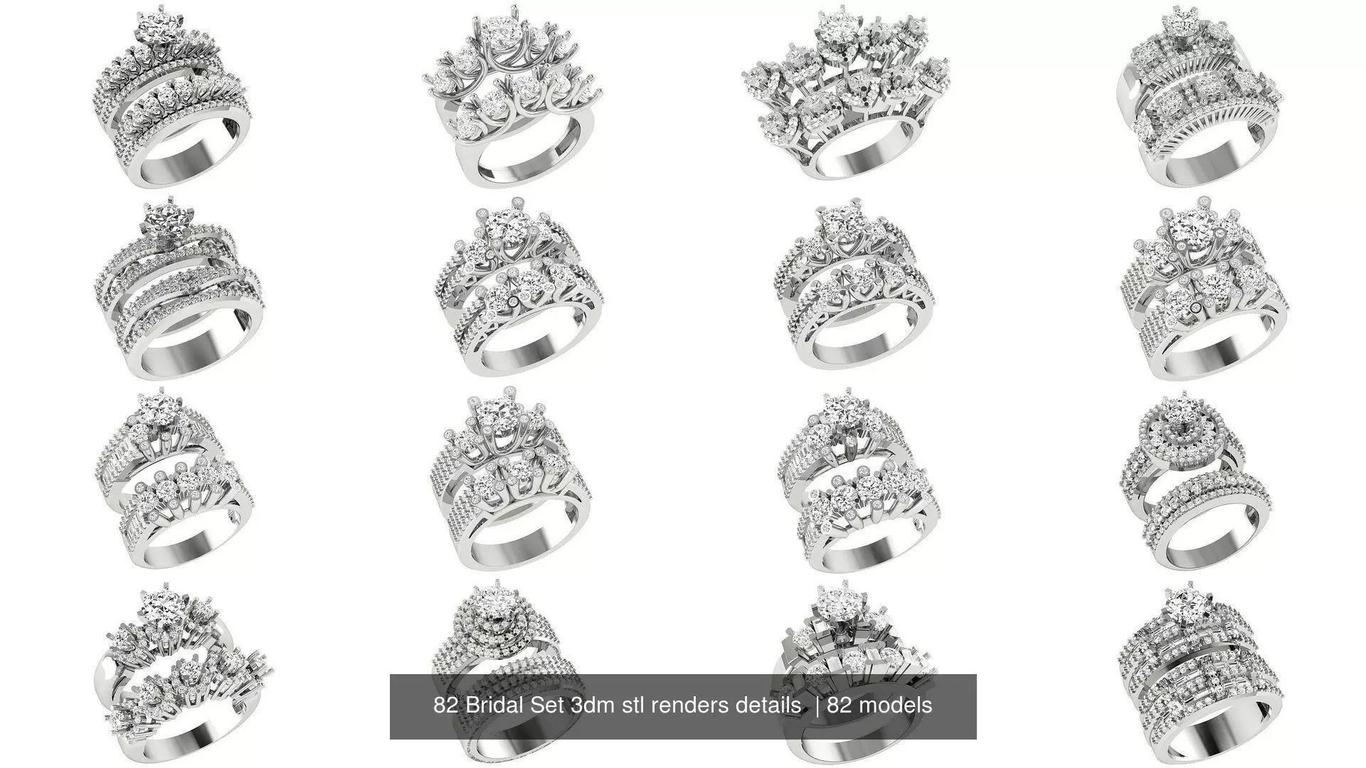 82 Bridal Set 3dm stl renders details 3D Model Collection_0