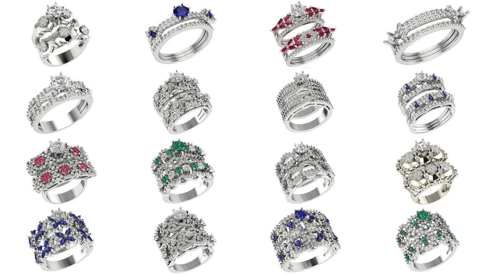 82 Bridal Set 3dm stl renders details 3D Model Collection_5