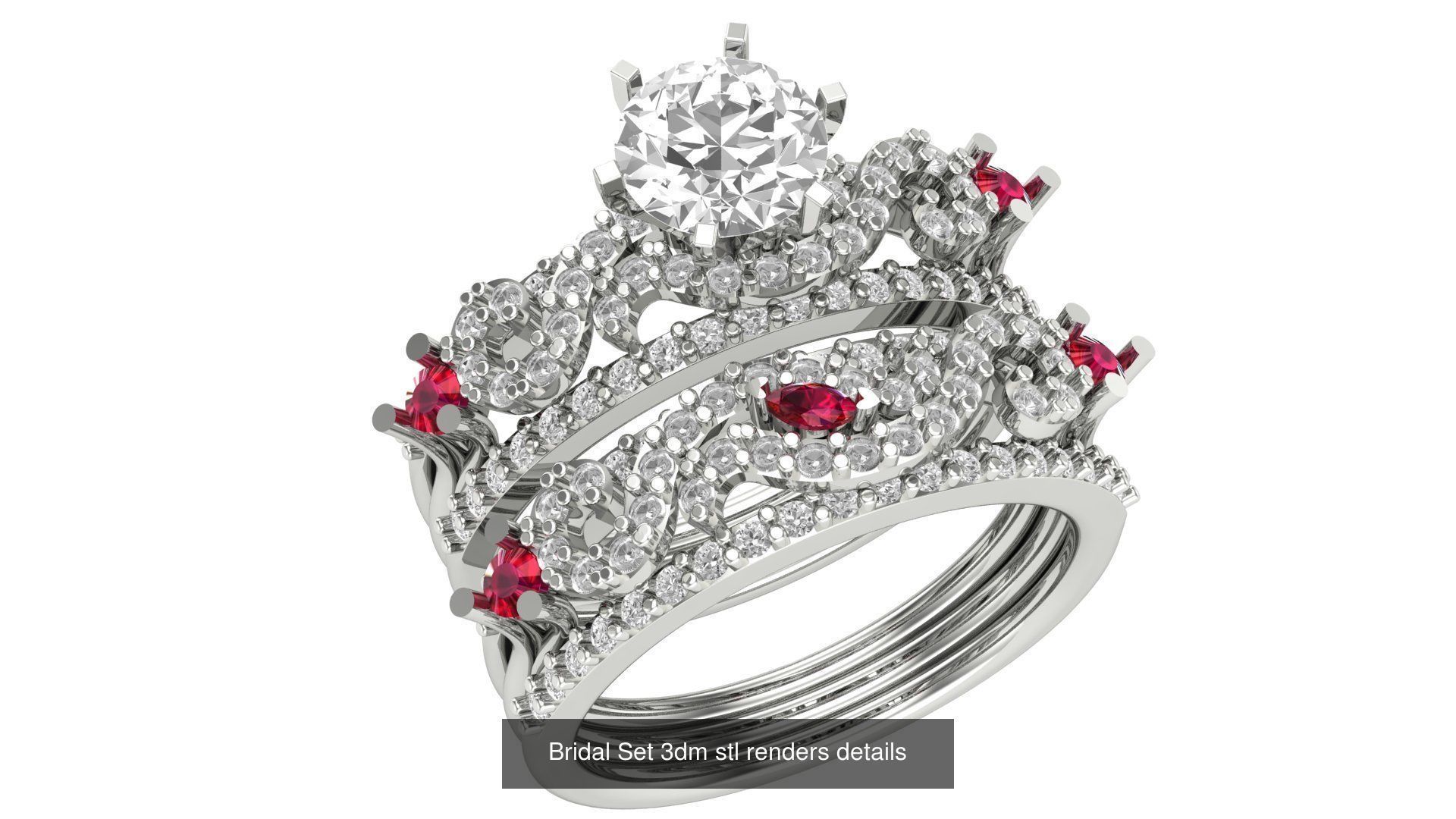 82 Bridal Set 3dm stl renders details 3D Model Collection_53