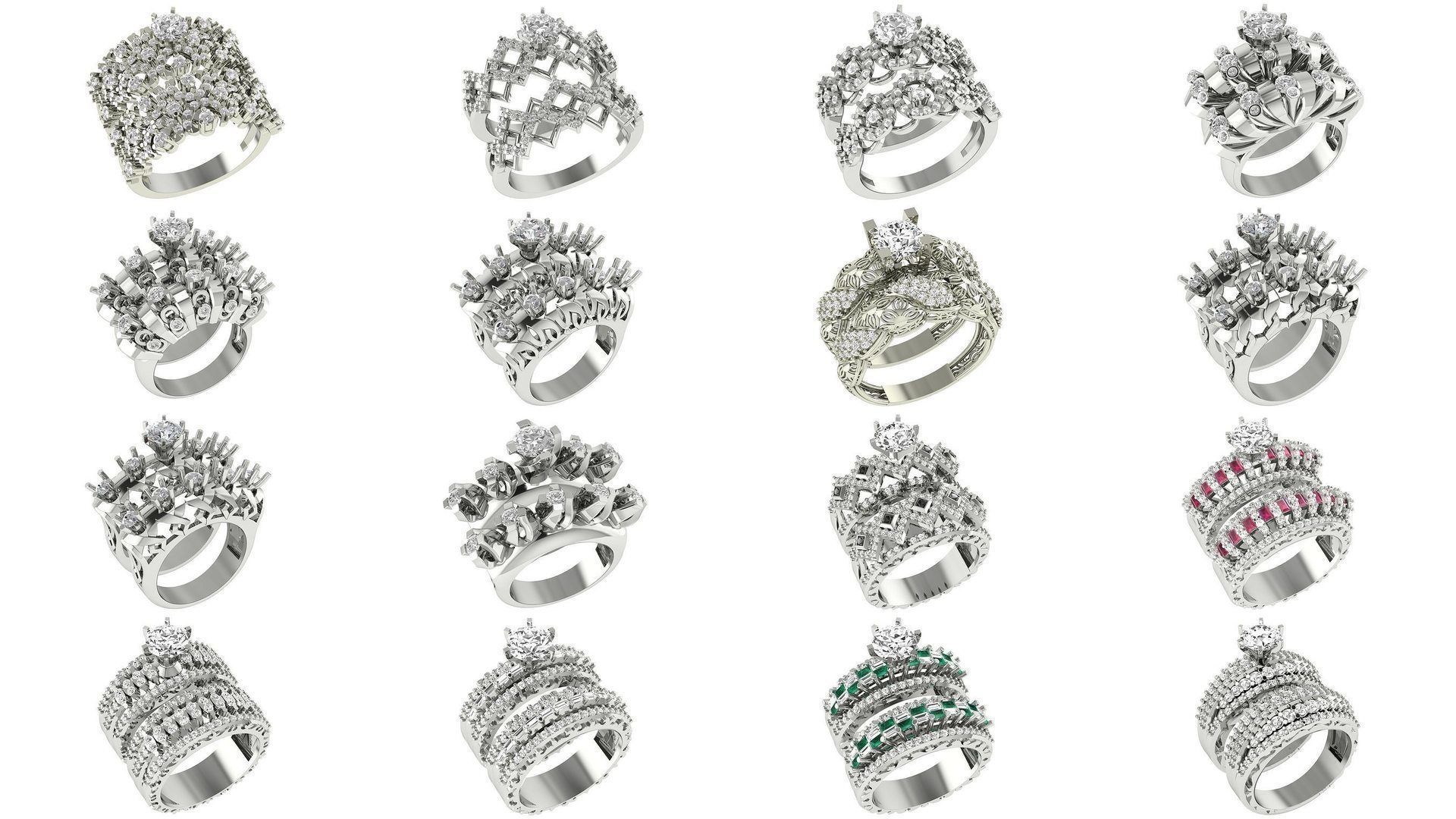 82 Bridal Set 3dm stl renders details 3D Model Collection_7