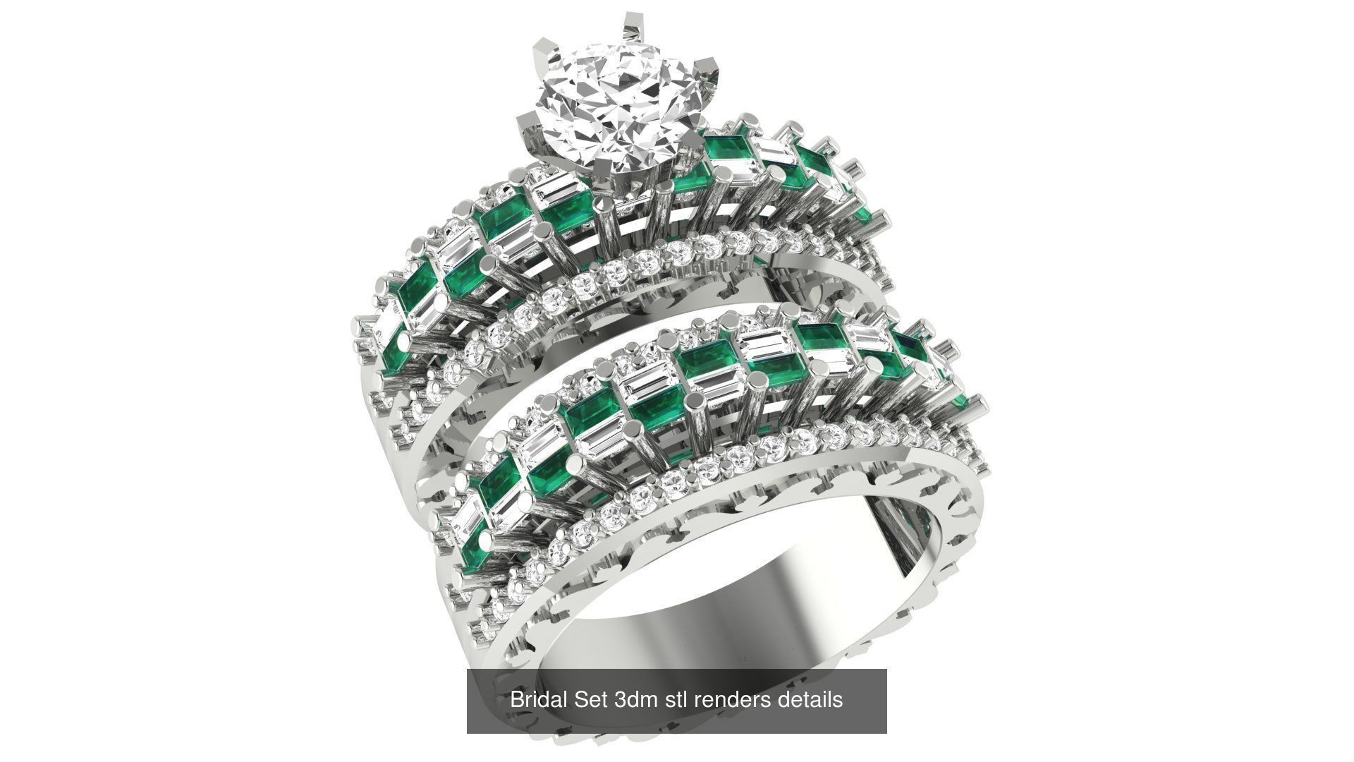 82 Bridal Set 3dm stl renders details 3D Model Collection_88