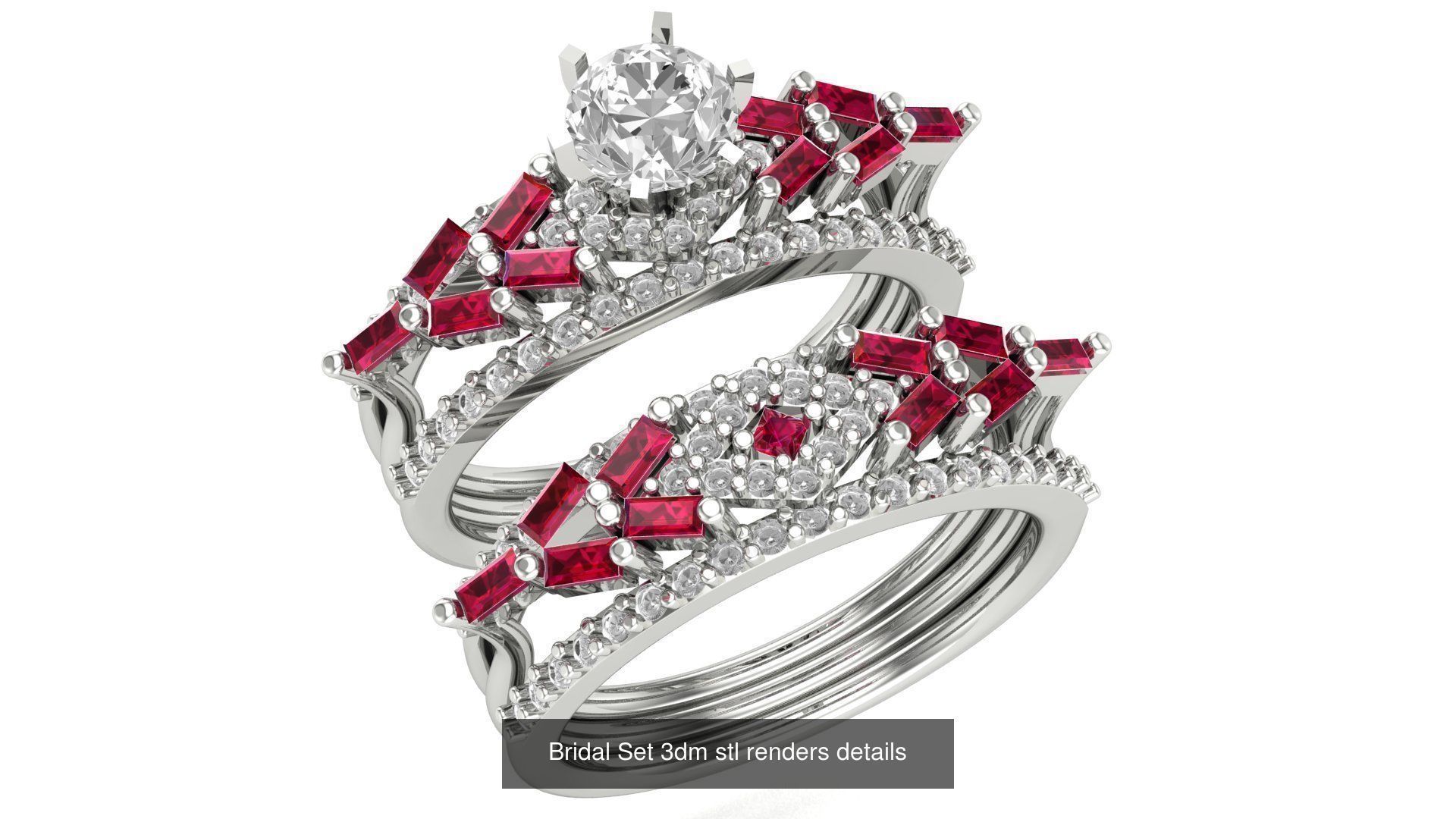 82 Bridal Set 3dm stl renders details 3D Model Collection_60