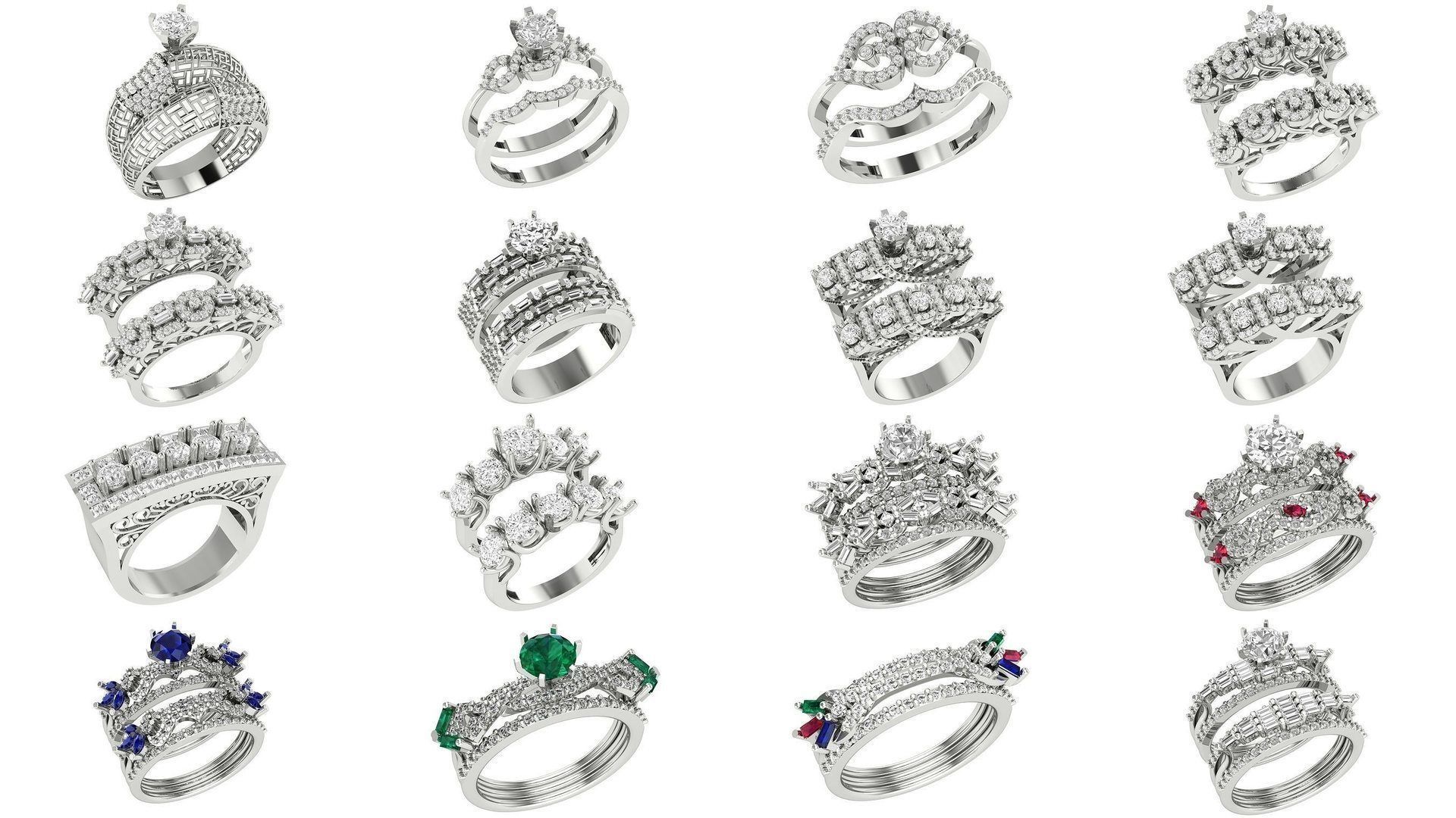 82 Bridal Set 3dm stl renders details 3D Model Collection_3