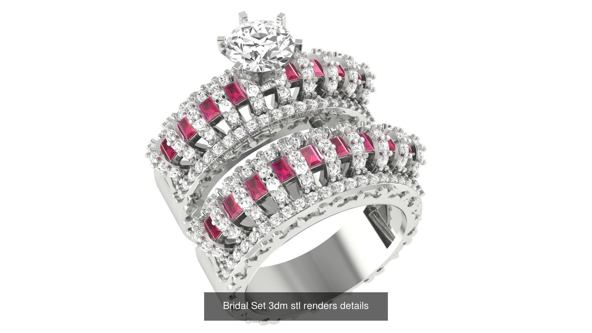 82 Bridal Set 3dm stl renders details 3D Model Collection_85