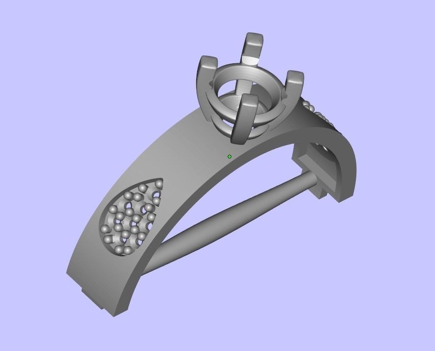 Womens Two piece solitaire ring 3D print model_6