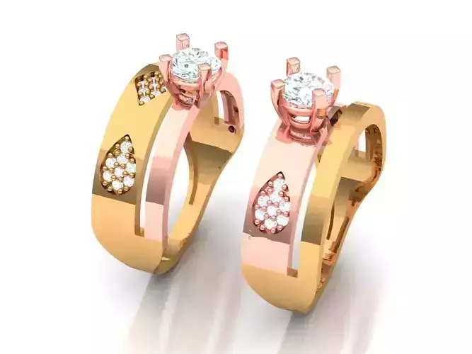 Womens Two piece solitaire ring