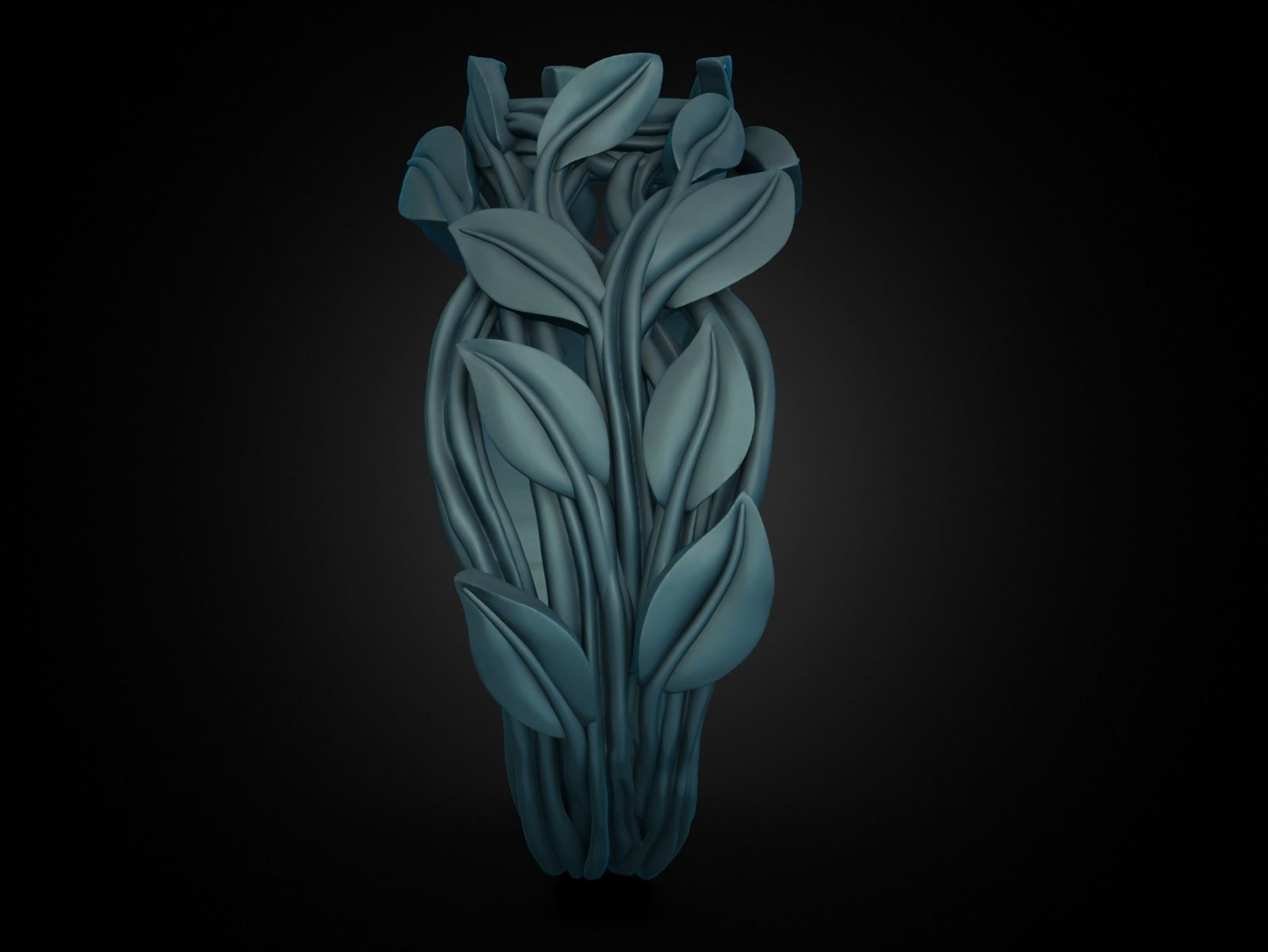 Tree Branch Ring with Gemstone 3D print model_10