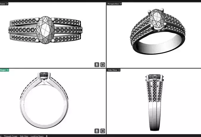 oval center stone ring