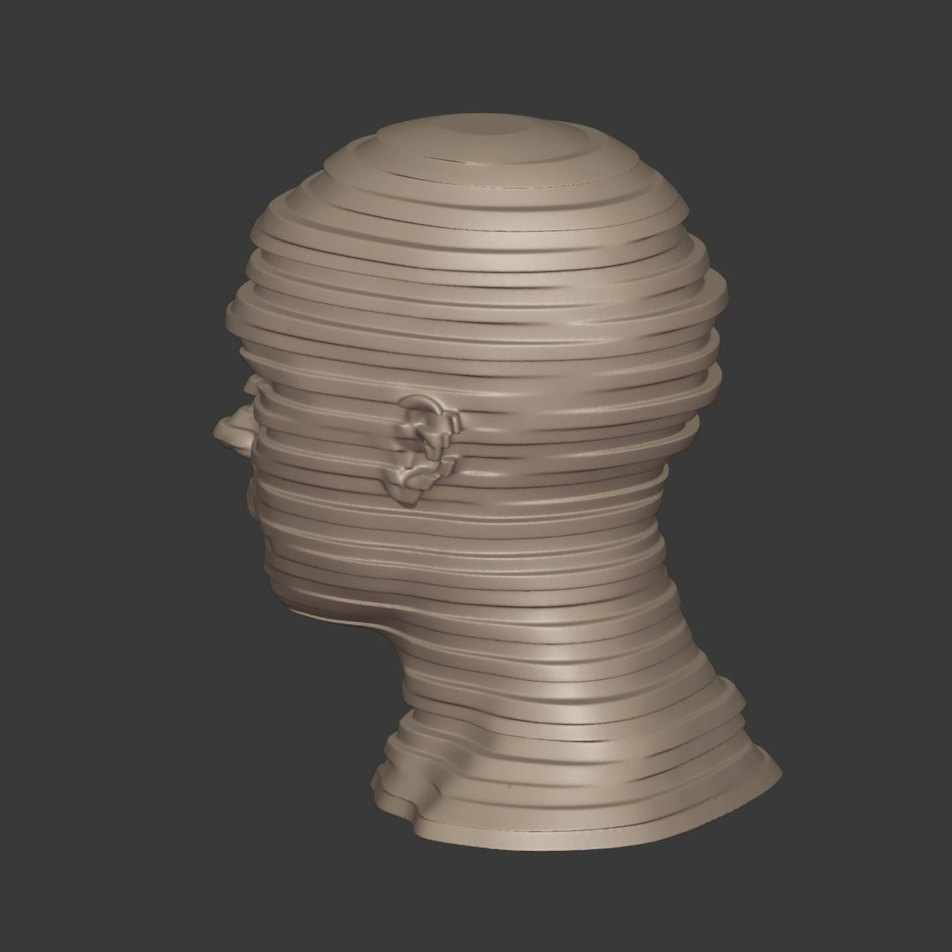Abstract Head - Bust -- Ready for 3D Printing 3D print model_9