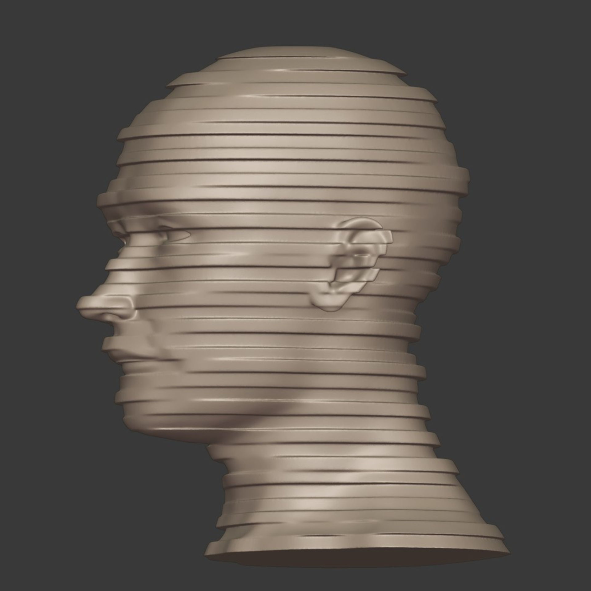 Abstract Head - Bust -- Ready for 3D Printing 3D print model_2