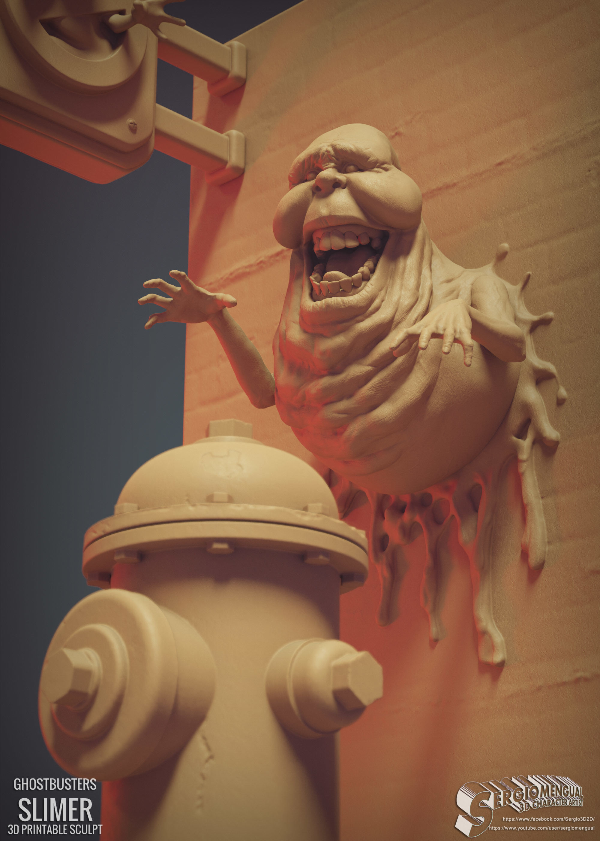 Ghostbusters Slimer 3D Printable Diorama 3D print model_10