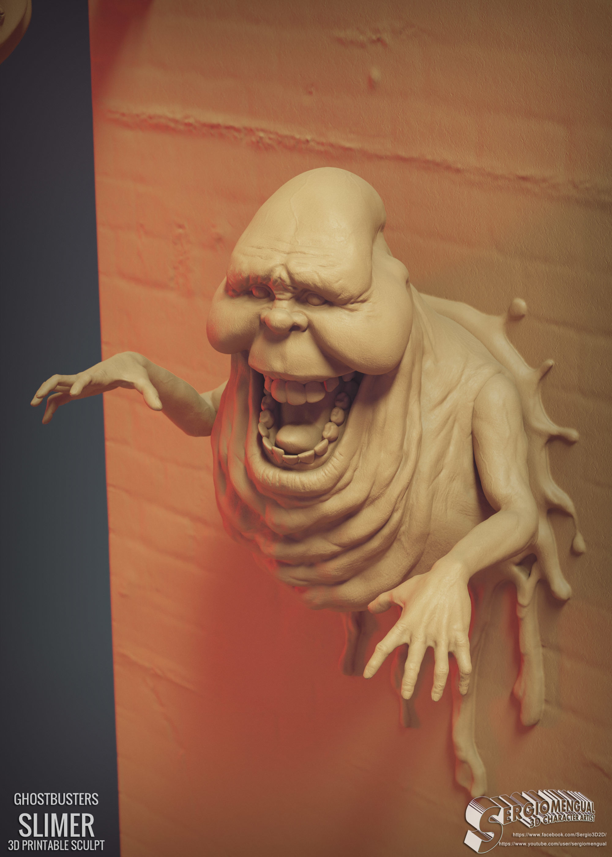 Ghostbusters Slimer 3D Printable Diorama 3D print model_12