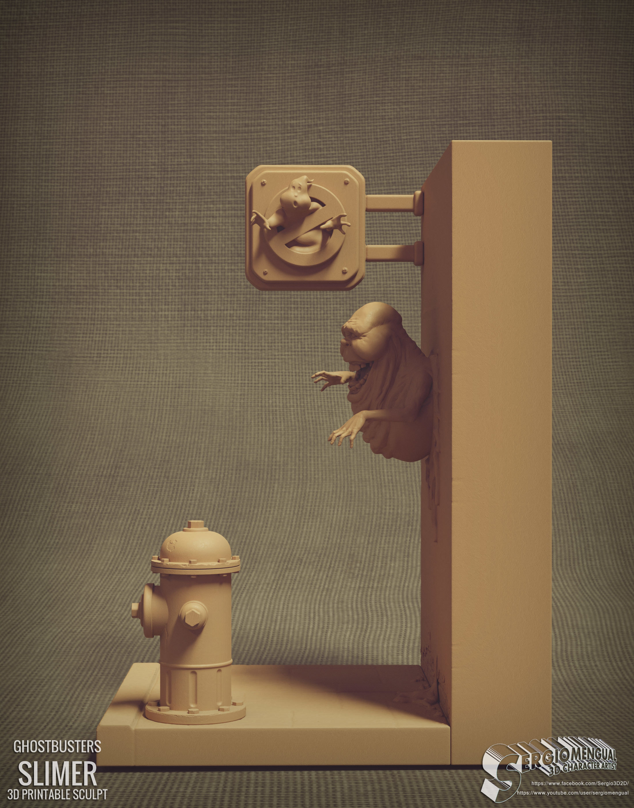 Ghostbusters Slimer 3D Printable Diorama 3D print model_6