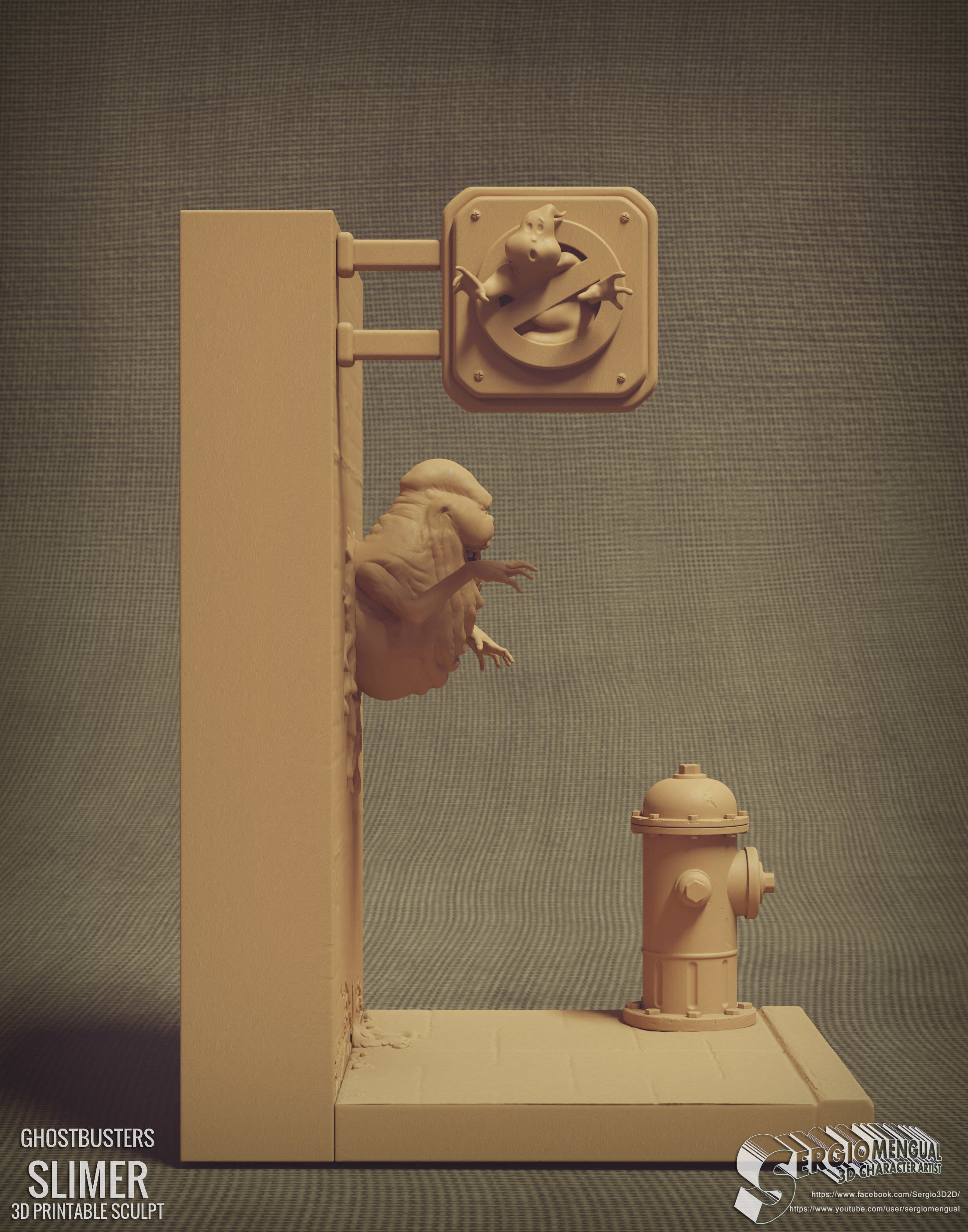 Ghostbusters Slimer 3D Printable Diorama 3D print model_1