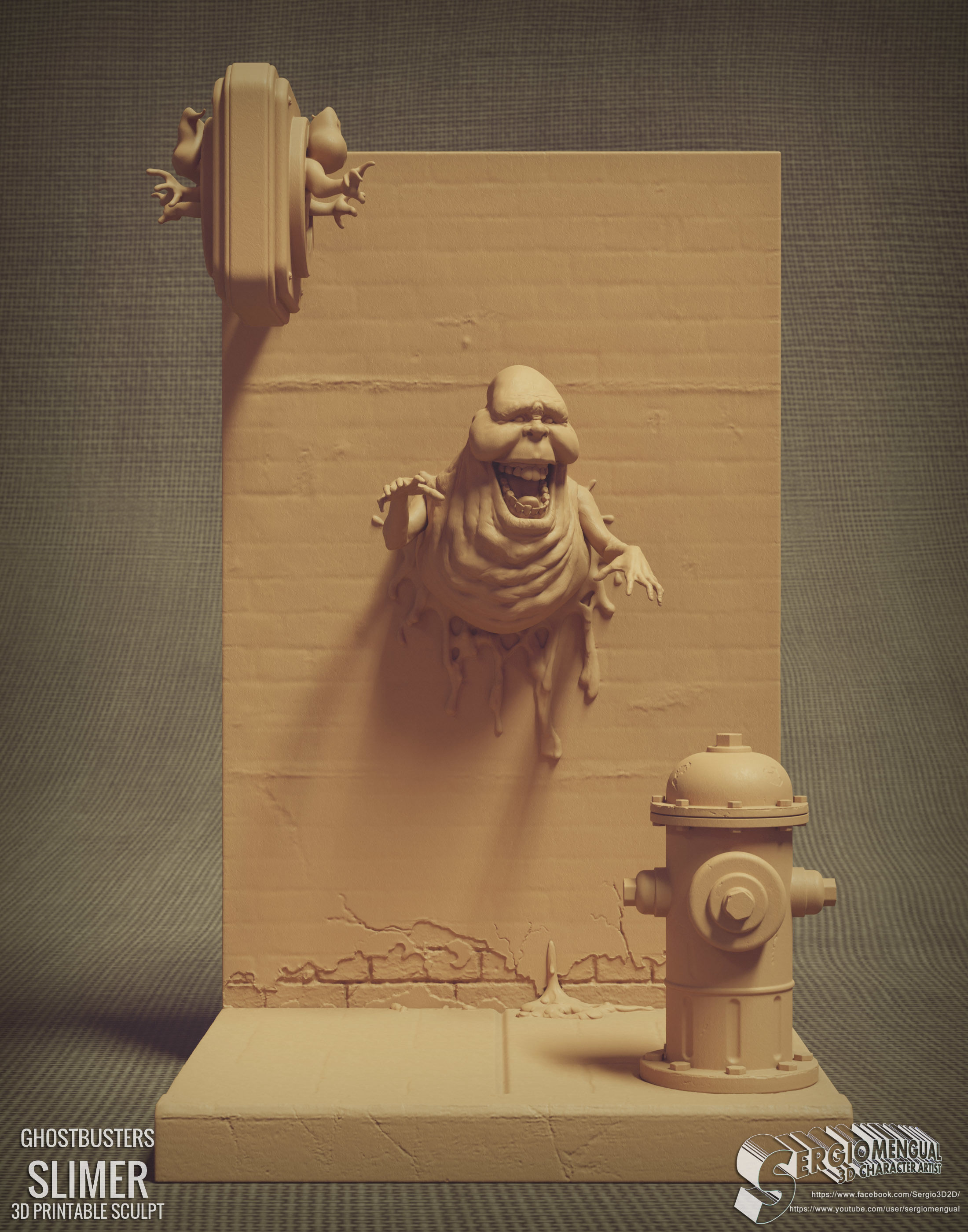 Ghostbusters Slimer 3D Printable Diorama 3D print model_3
