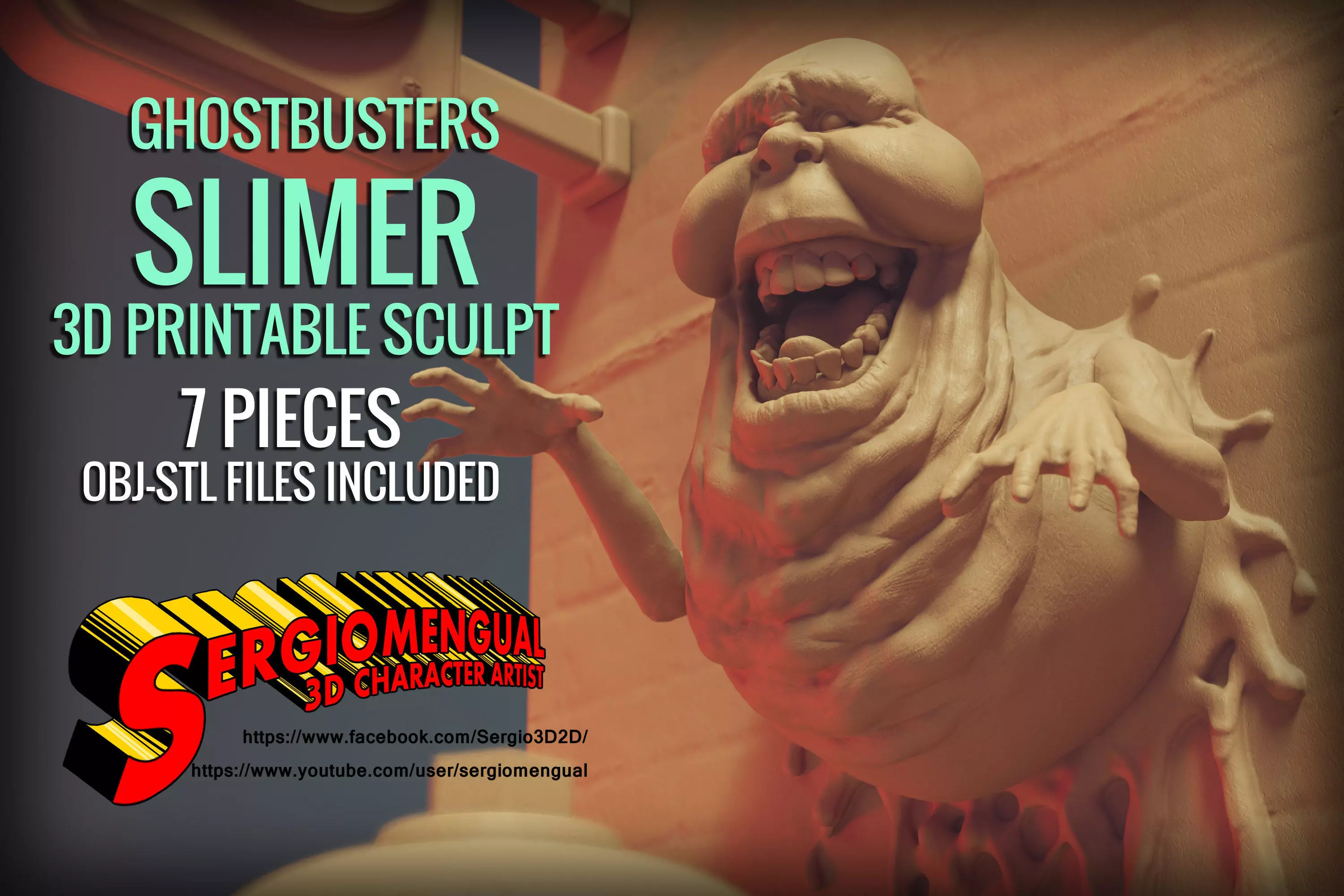 Ghostbusters Slimer 3D Printable Diorama 3D print model_0