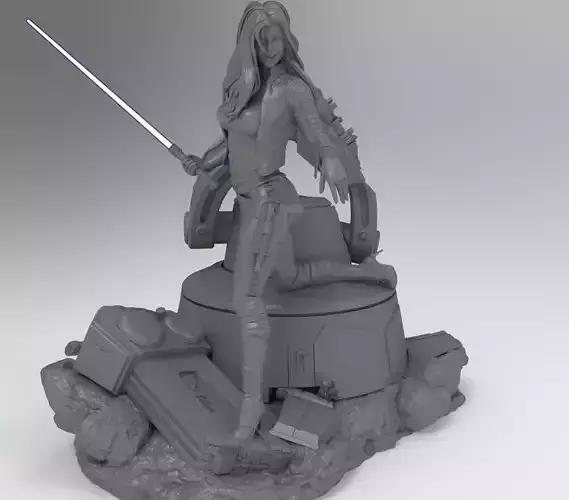 Mara jade Pin-up slashed AT-AT leg 3D print model