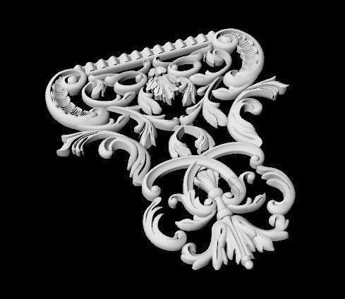 Central decor ornament for furniture 3D model_3