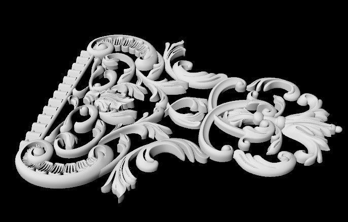 Central decor ornament for furniture 3D model_4