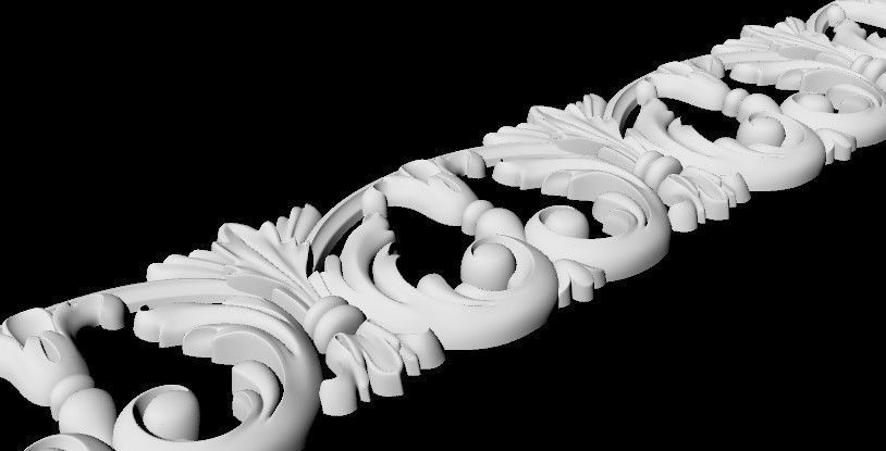 Central decor ornament for furniture 3D model_3