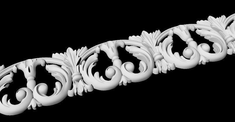 Central decor ornament for furniture 3D model_2