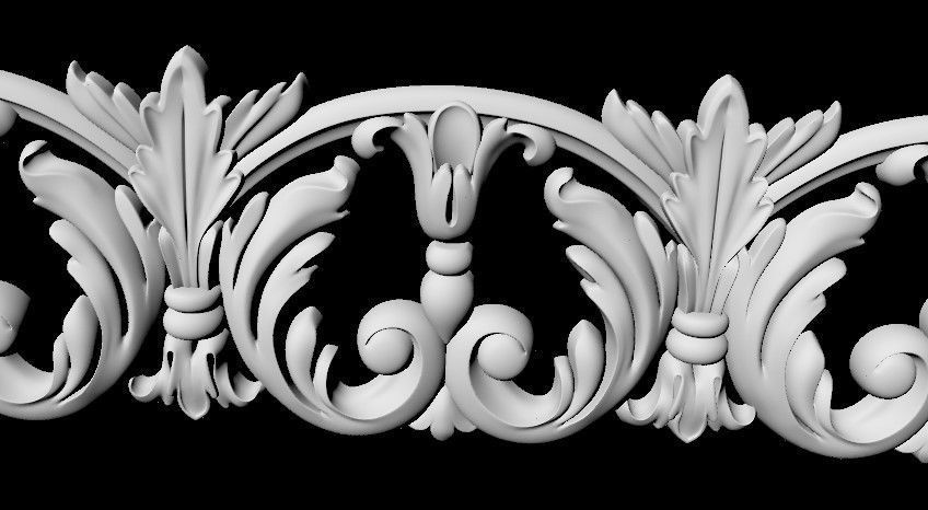 Central decor ornament for furniture 3D model_4