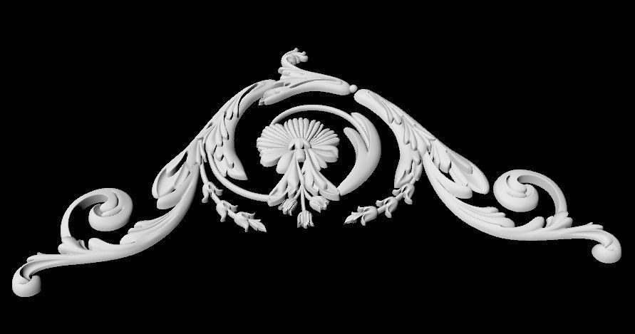 Central decor ornament for furniture 3D model_5