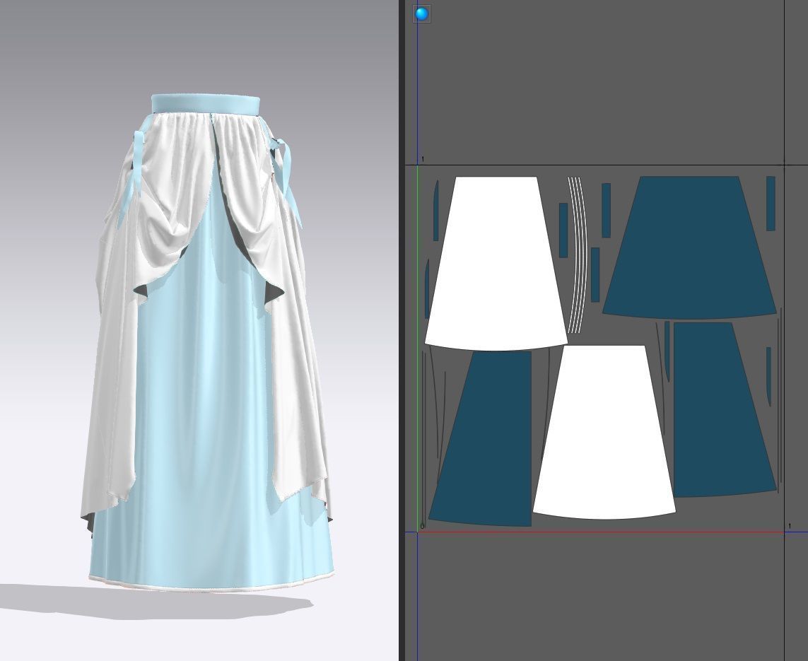 12 medieval skirt and saloon girl skirt 3D model_6