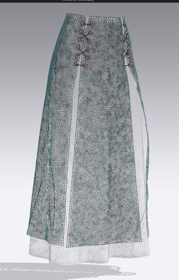 12 medieval skirt and saloon girl skirt 3D model_4