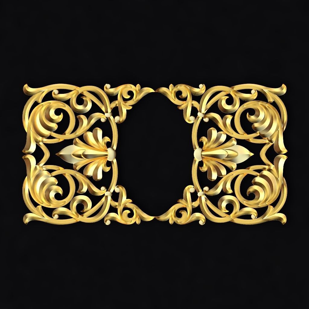 Central decor ornament for furniture 3D model_1