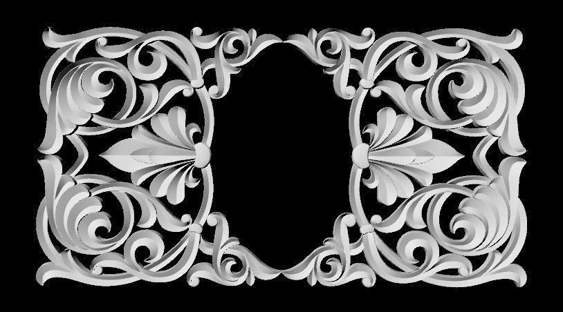 Central decor ornament for furniture 3D model_3